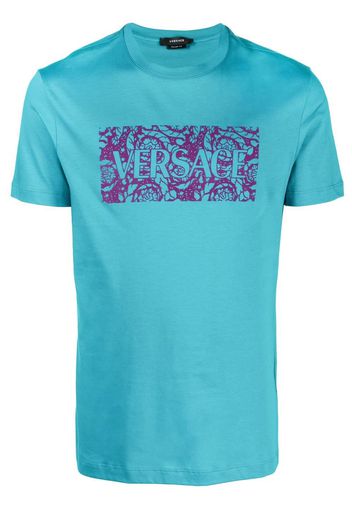 Versace logo-print short-sleeved T-shirt - Blu