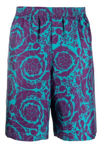 Versace Shorts con ricamo barocco - Blu