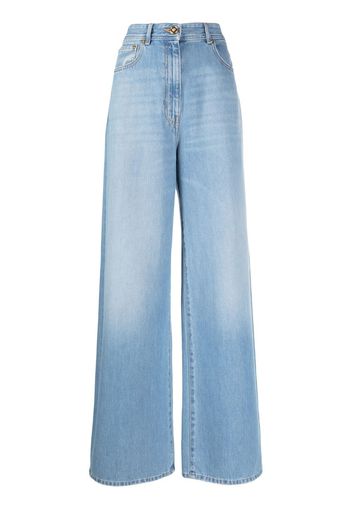 Versace high-rise wide-leg jeans - Blu