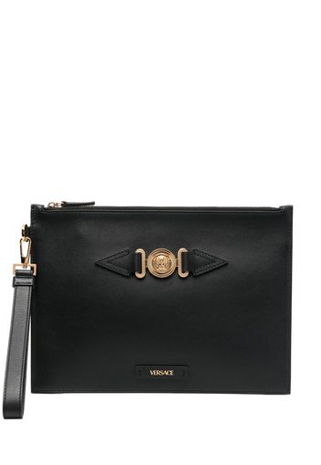 Versace Medusa-plaque detail clutch bag - Nero