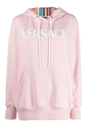 Versace panelled print hooded sweatshirt - Rosa