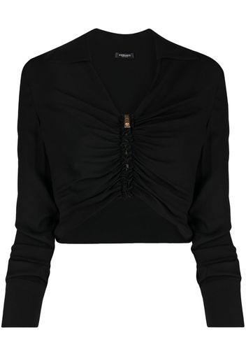 Versace Medusa ruched cropped shirt - Nero