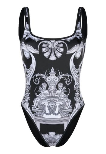 Versace baroque pattern-print swimsuit - Nero