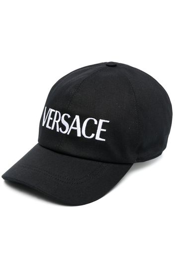 Versace embroidered-logo cotton cap - Nero