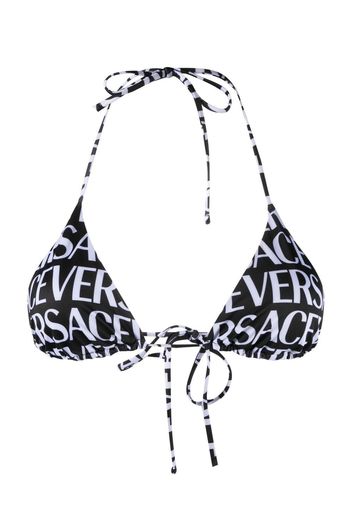 Versace Top bikini con stampa - Nero