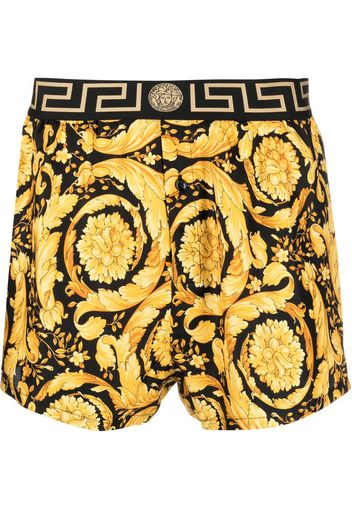 Versace baroque-print silk boxer shorts - Giallo