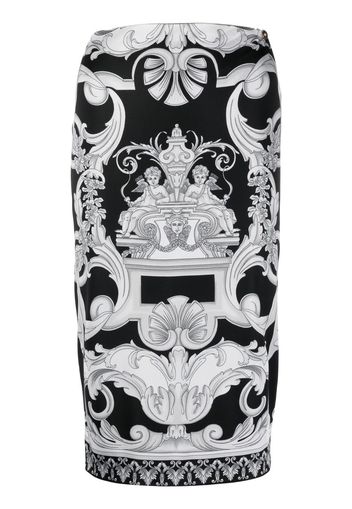 Versace Silver Baroque midi-skirt - Nero