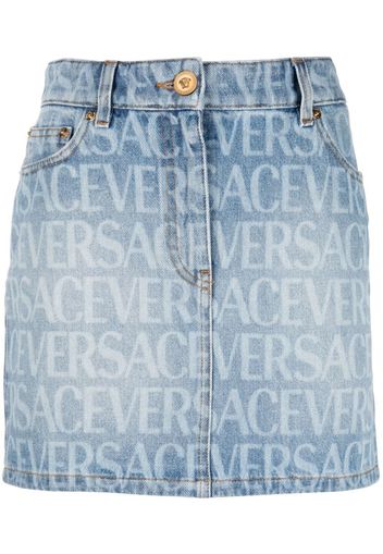 Versace logo skirt - Blu