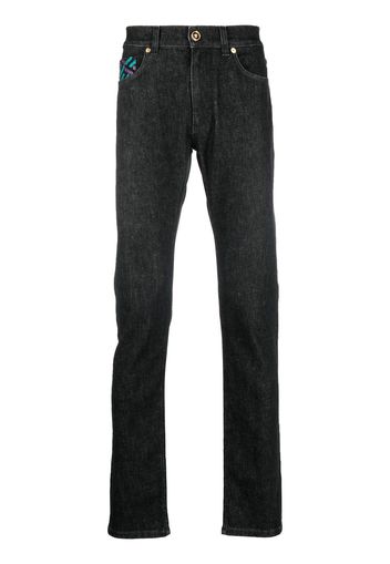 Versace La Greca straight-leg jeans - Nero