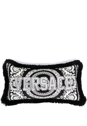 Versace logo-patch cushion - Nero