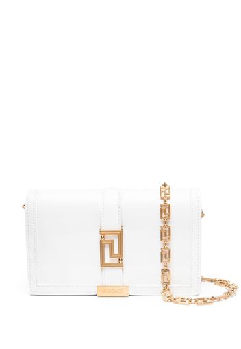 Versace leather logo-plaque crossbody-bag - Bianco