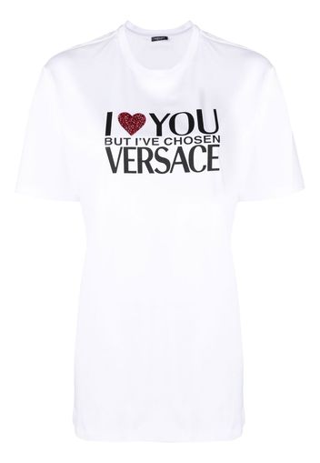 Versace slogan-print T-shirt - Bianco