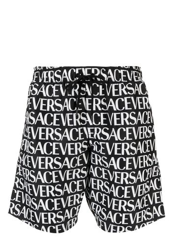 Versace logo-print swim shorts - Nero