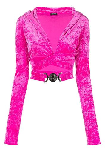 Versace crossover velvet-finish top - Rosa