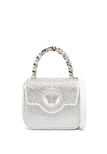 Versace Borsa La Medusa mini con cristalli - Argento