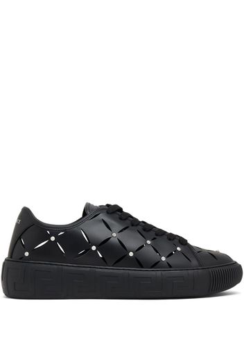 Versace perforated studded sneakers - Nero