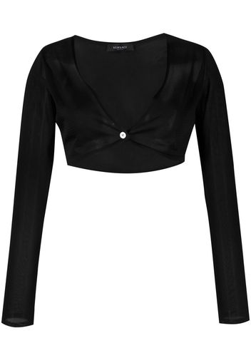 Versace Medusa cropped buttoned cardigan - Nero