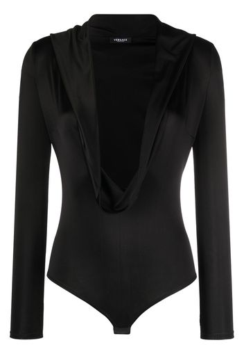 Versace cowl-neck long-sleeved bodysuit - Nero