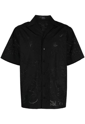 Versace perforated-detail button-up shirt - Nero