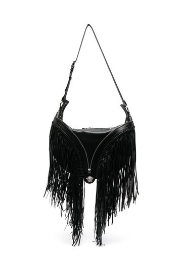 Versace Repeat fringed shoulder bag - Nero