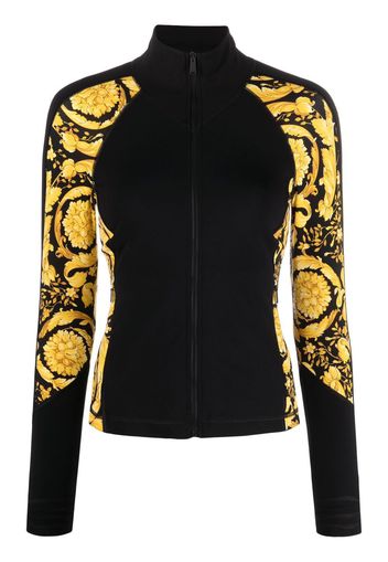 Versace baroque-pattern zip-fastening jacket - Nero