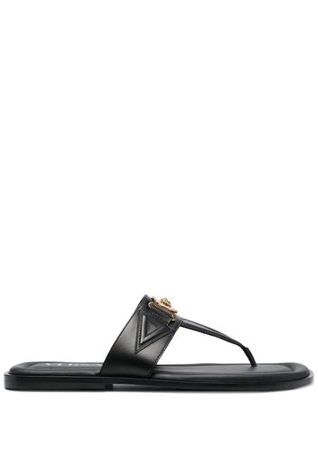 Versace La Medusa leather flip flops - Nero