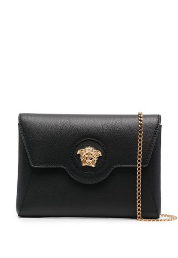 Versace Medusa-plaque leather crossbody bag - 1B00V BLACK