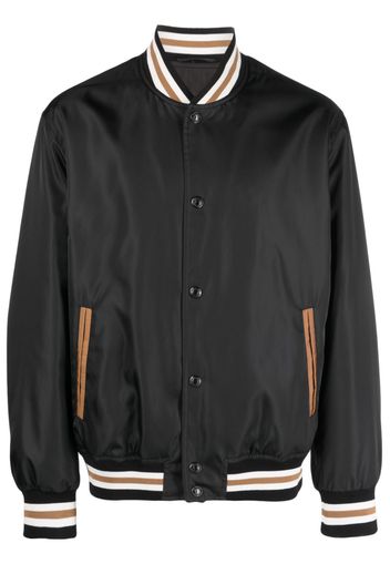 Versace stripe-detail bomber jacket - Nero