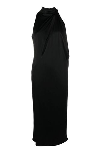 Versace slashed halterneck midi dress - Nero