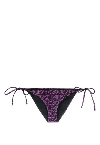 Versace logo-print tie-fastening bikini bottoms - Nero