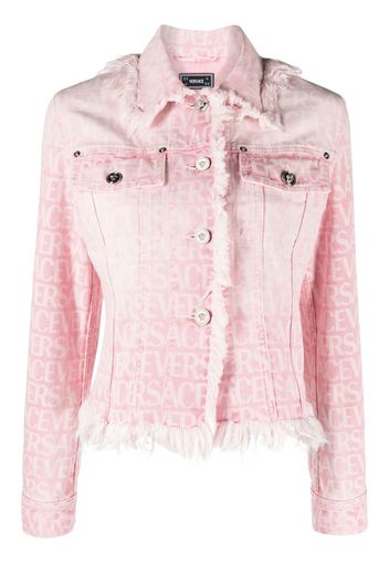 Versace monogram-jacquard cotton denim jacket - Rosa