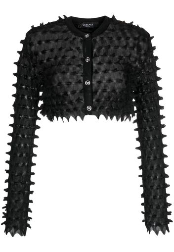 Versace spike-textured cropped cardigan - Nero