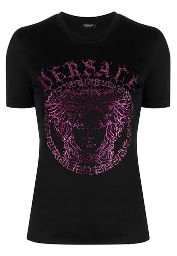 Versace Crystal Medusa logo cotton T-shirt - Nero