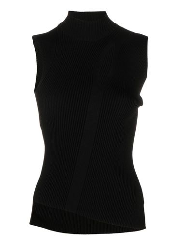 Versace cut-out ribbed-knit top - Nero