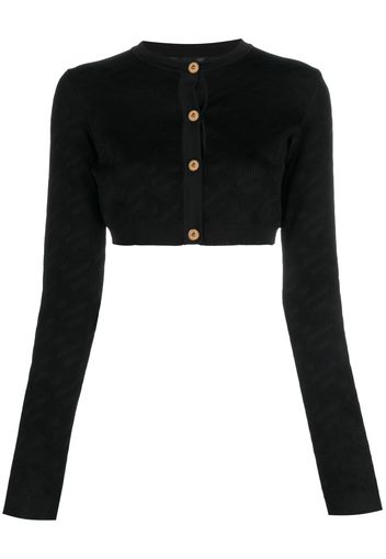 Versace Cardigan crop a coste - Nero