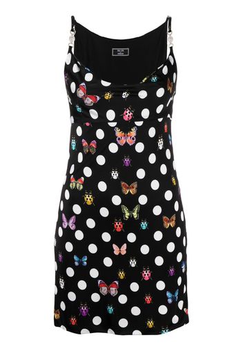 Versace x Dua Lipa Butterflies & Ladybugs Polka Dot-print minidress - Nero