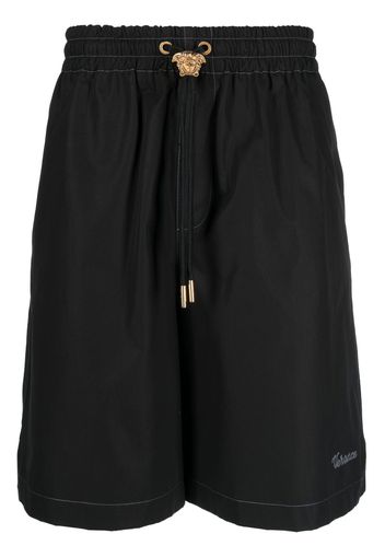 Versace La Colonna embroidered track shorts - Nero