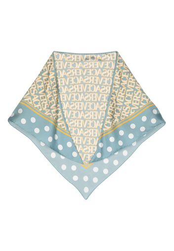 Versace logo polka-dot print scarf - Blu