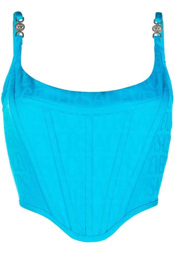 Versace Allover-jacquard corset top - Blu