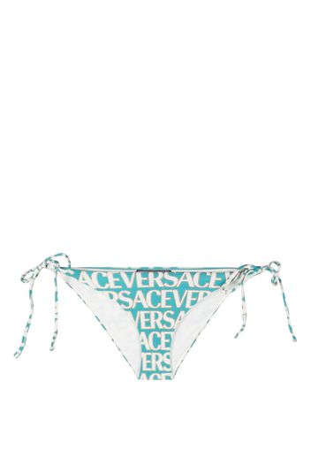 Versace logo-print bikini bottoms - Blu