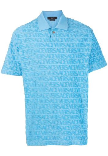 Versace cotton jacquard polo shirt - Blu