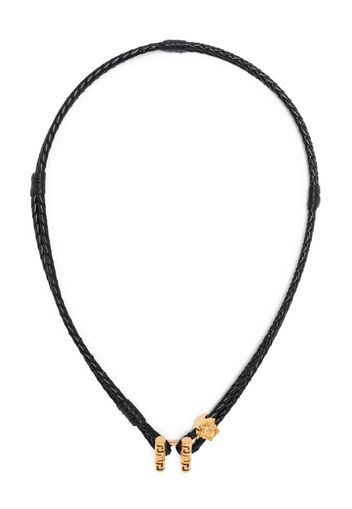 Versace Medusa-charm braided leather necklace - Oro