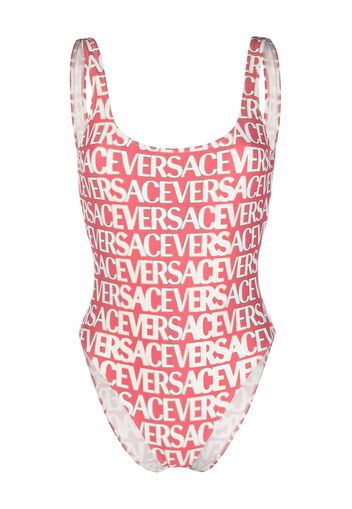 Versace logo-print open-back one-piece - Rosa