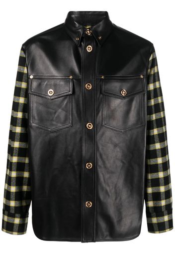 Versace checked-panel shirt jacket - Nero