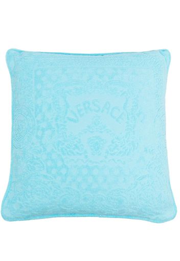 Versace embossed-logo cushion - Blu