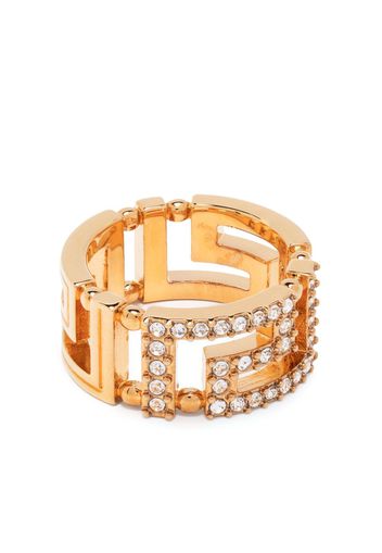 Versace Greca crystal-embellished ring - Oro