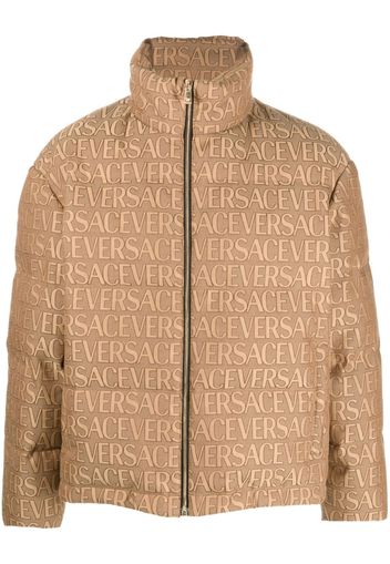 Versace Versace Allover logo-print puffer jacket - Toni neutri