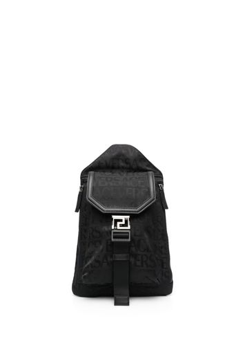 Versace Zaino con logo jacquard - Nero