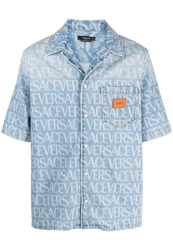 Versace Camicia a maniche corte con stampa - Blu