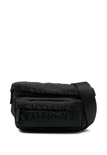 Versace logo-print zipped belt bag - Nero